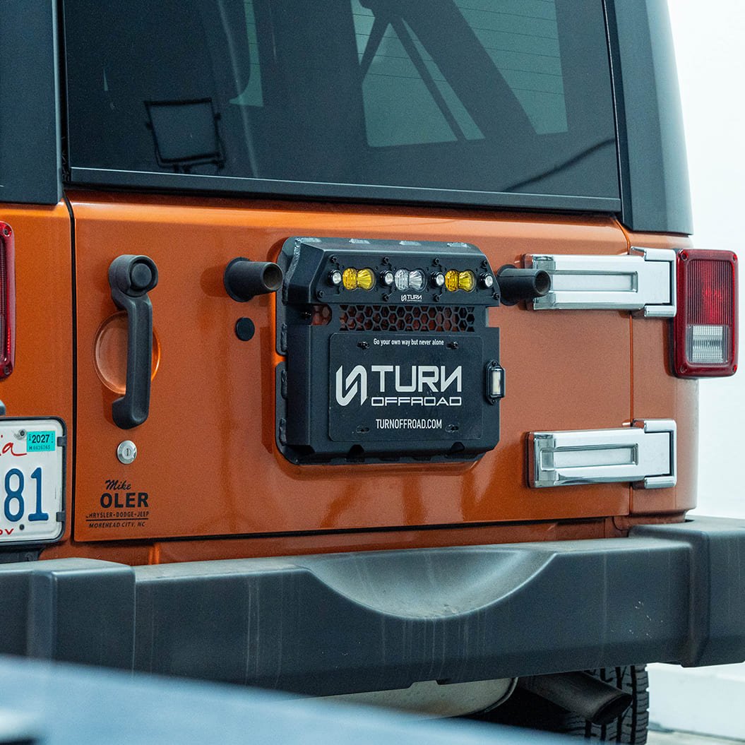 Tire Carrier Delete with Integrated Rear Lighting for Jeep Wrangler Jk - Turn Offroad