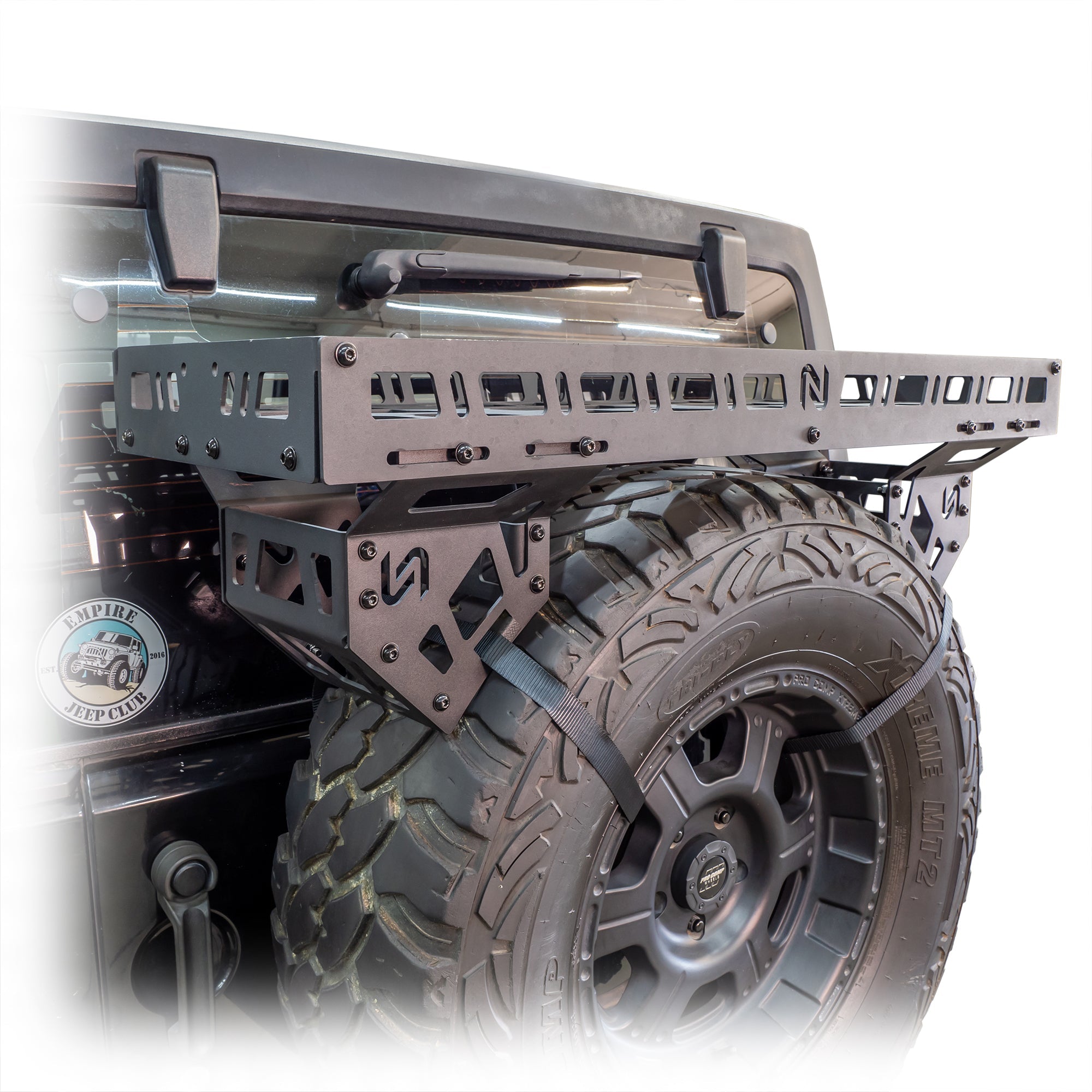 Universal Offroad Spare Tire Storage Rack - Offroad Ice Chest Carrier - Turn Offroad
